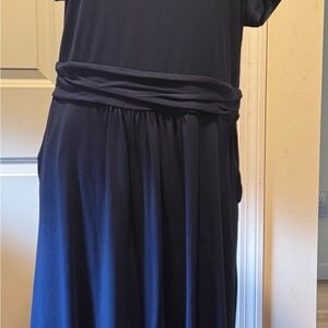 Quince Navy Blue Midi Dress